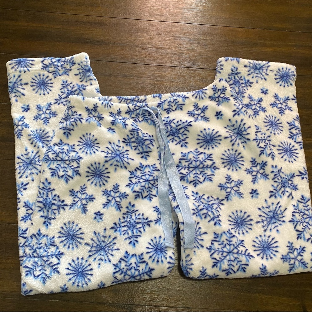 Fuzzy Snowflake Pajama Pants